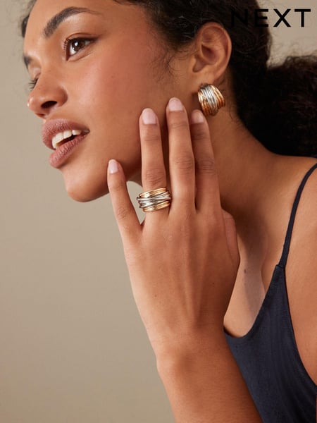 Gold/Silver Tone Chunky Ring (N07767) | € 17