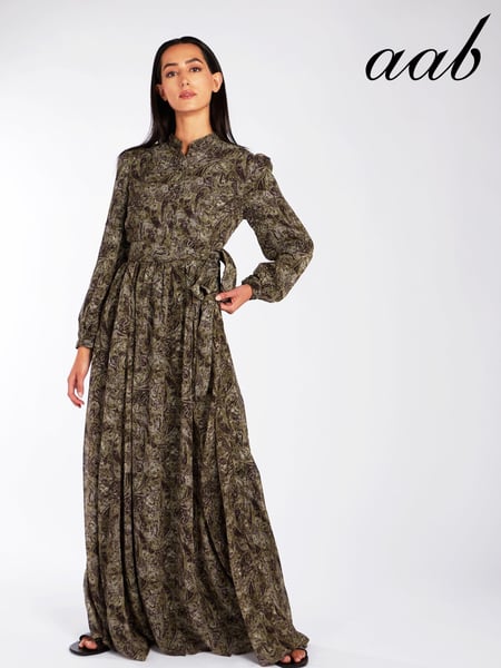Aab Green Autumn Paisley Maxi Dress (N07947) | € 143