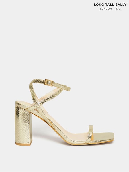 Long Tall Sally Gold Block Heels (N09992) | € 78
