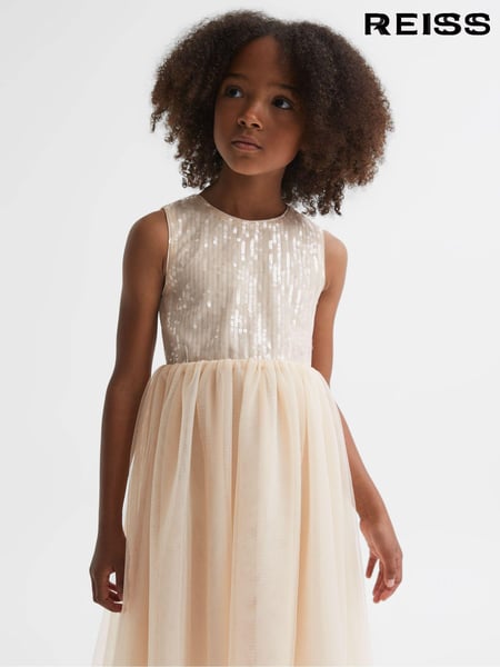 Reiss Pink Maxine 9-14 yrs Sequin Tulle Dress (N11552) | € 119