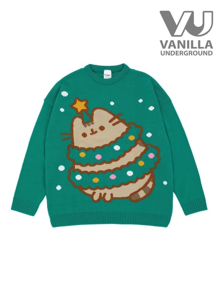 Vanilla Underground Green Pusheen Ladies Christmas Jumper (N13492) | € 72