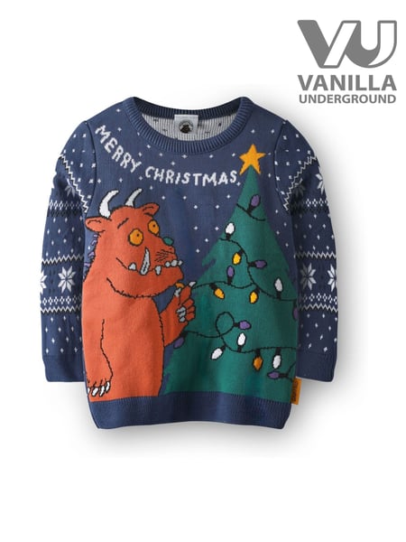 Vanilla Underground Blue Gruffalo Kids Xmas Jumper (N13497) | € 47