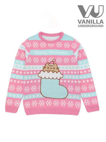 Vanilla Underground Pink Pusheen Girls Christmas Jumper (N13499) | € 29