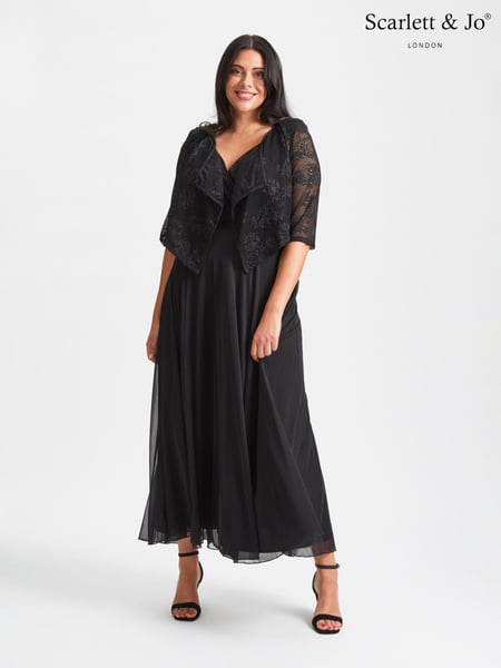 Scarlett & Jo Black Crop Waterfall Cover Up (N13927) | € 24