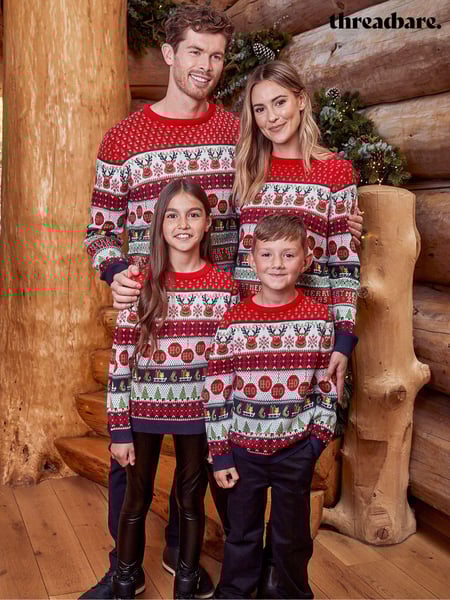 Threadbare Multi Crew Neck Christmas Jumper (N14072) | € 14