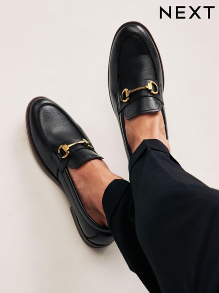 Black Loafers With Snaffle Trim (N14859) | € 58