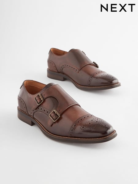 Brown Double Monk Shoes (N15279) | € 93
