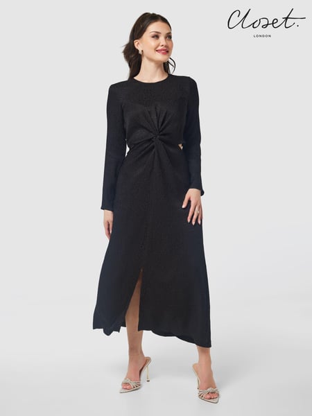 Closet London Black Twist Front Dress (N15807) | € 29