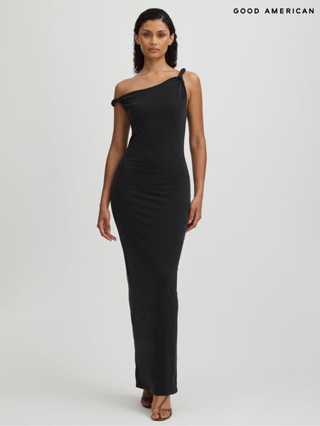 Good American Black Good American Twisted Strap Jersey Maxi Dress (N17110) | € 351