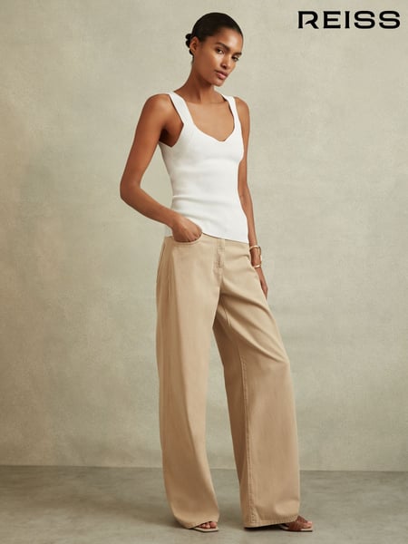 Reiss White Dani Sweetheart Neck Top (N17351) | € 137