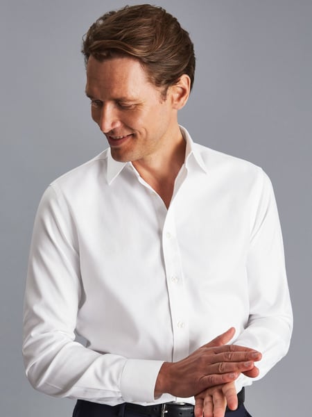 Charles Tyrwhitt White Non-iron Twill Slim Fit 100% Cotton Shirt (N18840) | € 109