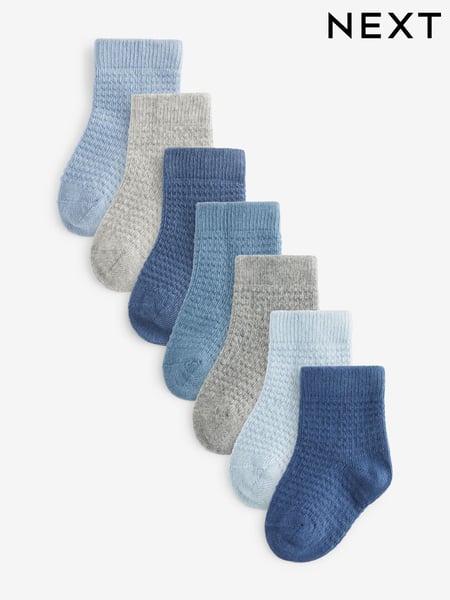 Blue/Grey 7 Pack Baby Socks (0mths-2yrs) (N20138) | € 11