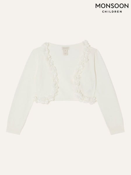 Monsoon Natural Baby 3D 100% Cotton Floral Trim Cardigan (N21031) | € 36 - € 39