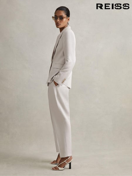 Reiss Light Grey Farrah Single Breasted Suit Blazer with TENCEL™ Fibers (N21553) | € 356