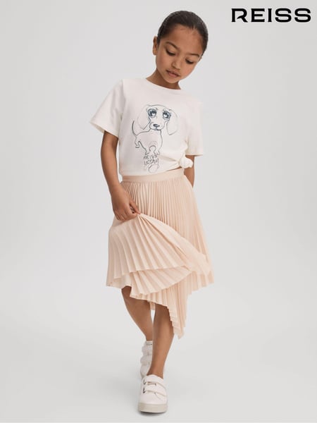 Reiss Pink Azalea 4-9 yrs Pleated Asymmetric Skirt (N21680) | € 78