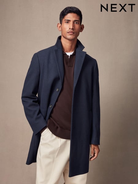 Navy Blue Epsom Overcoat (N22973) | € 23