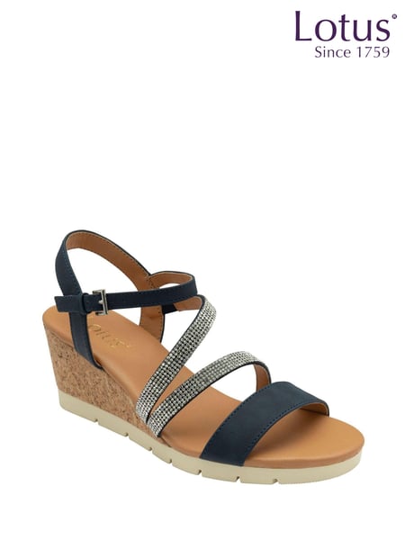 Lotus Blue/Sliver Open-Toe Heeled Sandals (N23123) | € 70