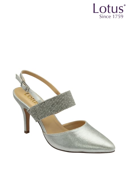 Lotus Silver Slingback Court Shoes (N23220) | € 109