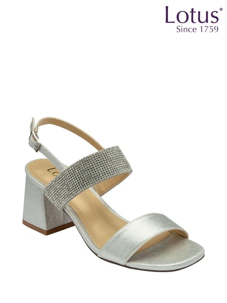 Lotus Silver Open-Toe Block-Heel Sandals (N23235) | € 54