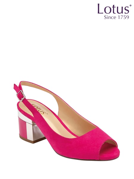 Lotus Pink Slingback Block-Heel Shoes (N23236) | € 50