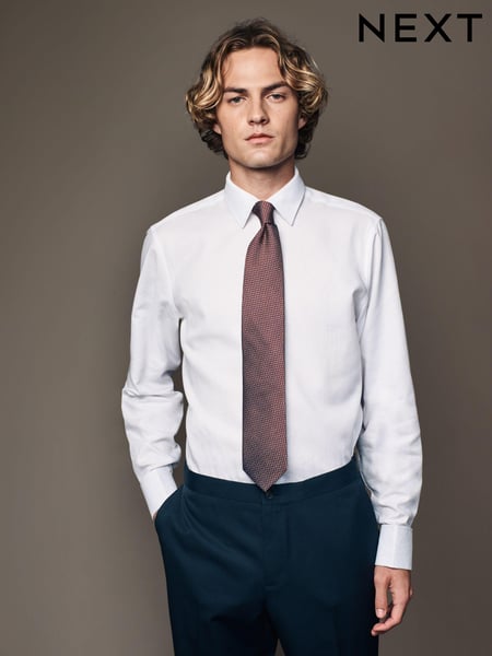 White Regular Fit Long Sleeve Double Cuff 100% Cotton Shirt (N23302) | € 28