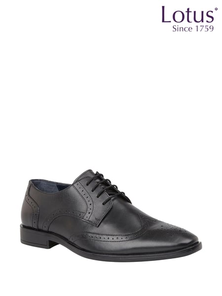 Lotus Charcole Black Leather Lace-Up Brogues (N23384) | € 78