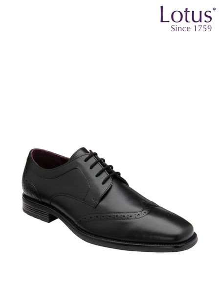 Lotus Black Leather Lace-Up Brogues (N23413) | € 86