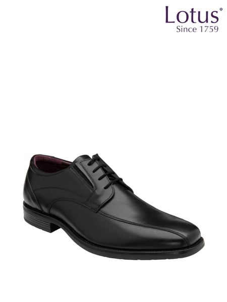 Lotus Jet Black Leather Derby Shoes (N23415) | € 86