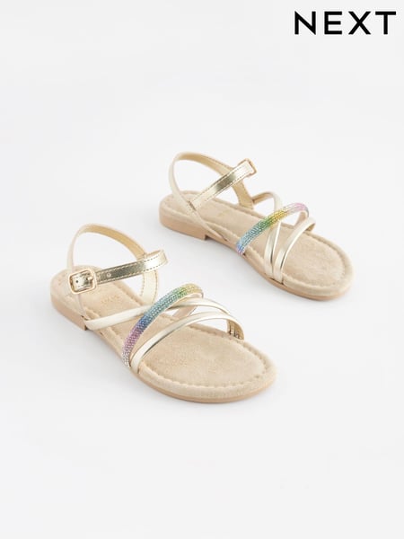 Gold Rainbow Strappy Occasion Sandals (N24755) | € 13 - € 18