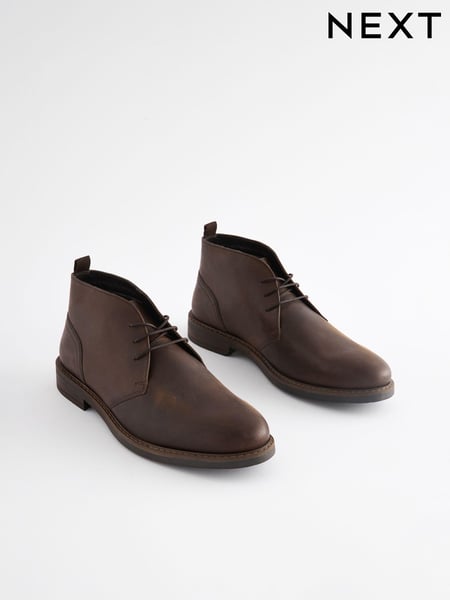 Brown Waxy Leather Chukka Boots (N25145) | € 87