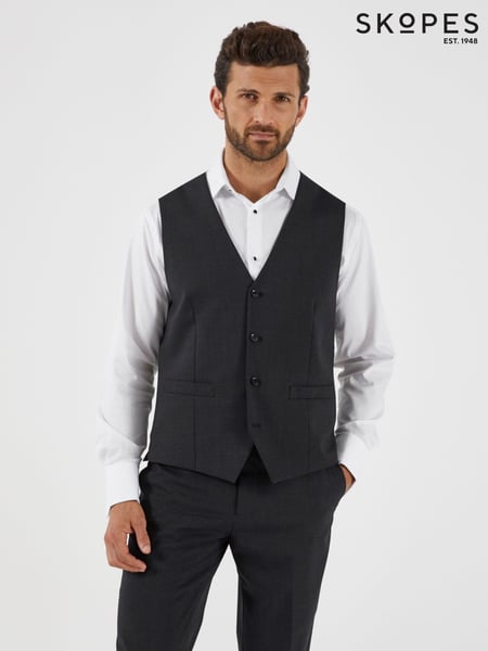 Skopes Charcoal Grey Single Breasted Wool Rich Darwin Suit Waistcoat (N25158) | € 101