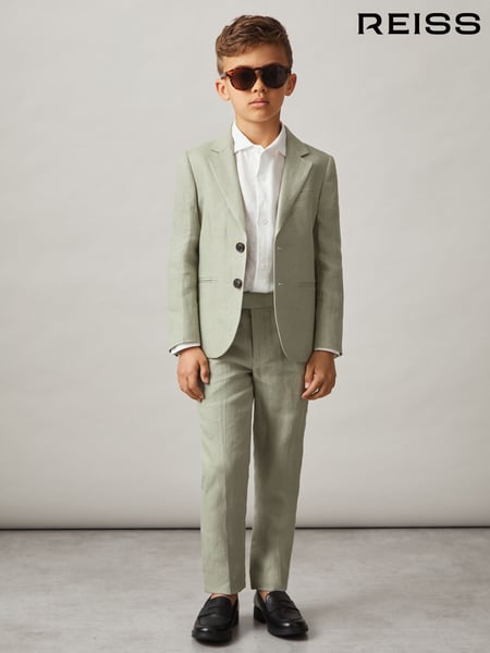 Reiss Apple Kin 9-13 yrs Slim Fit Linen Adjustable Trousers (N25287) | € 81