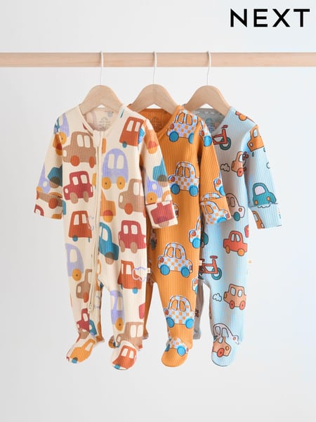 Bright Baby 2 Way Zip Sleepsuits 3 Pack (0mths-2yrs) (N26376) | € 19 - € 21