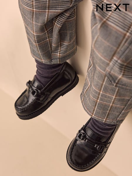 Black Leather Saddle Loafers (N27065) | € 37 - € 43