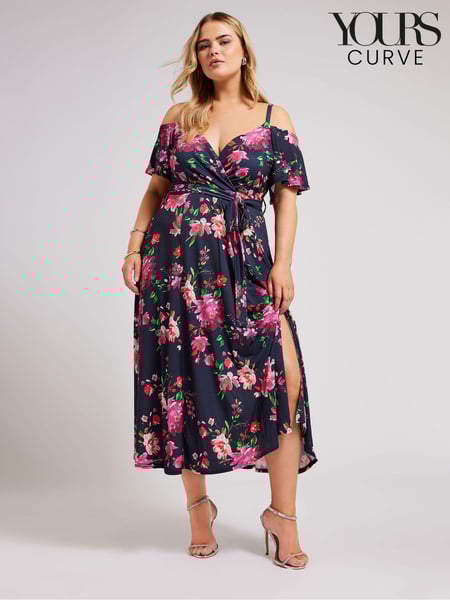 Yours Curve Blue Cold Shoulder Maxi Dress (N27082) | € 86