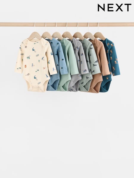 Teal Blue 7 Pack Baby Bodysuits (N27269) | € 30 - € 33
