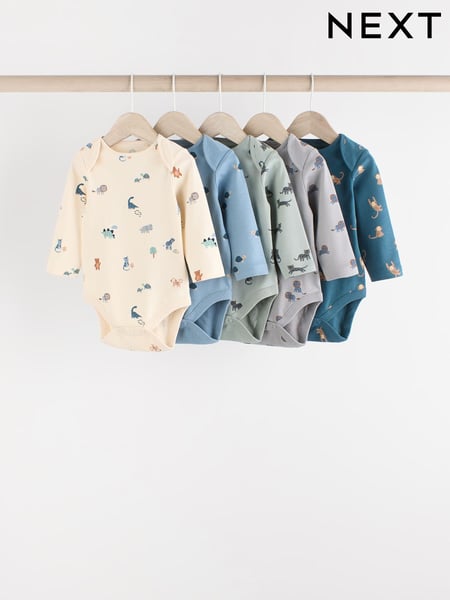 Teal Blue 5 Pack Baby Bodysuits (N27278) | € 26 - € 28