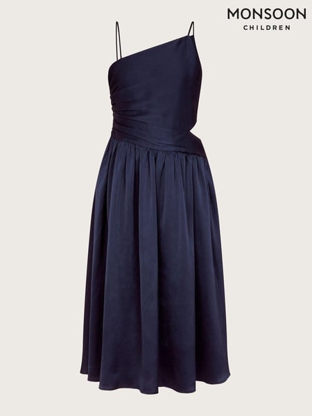Monsoon Blue Satin Cut-Out Prom Dress (N27407) | € 43 - € 47