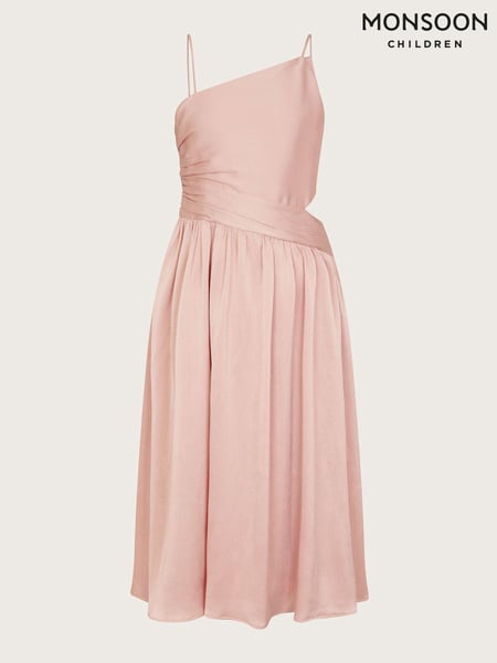 Monsoon Pink Satin Cut-Out Prom Dress (N27427) | € 39 - € 42
