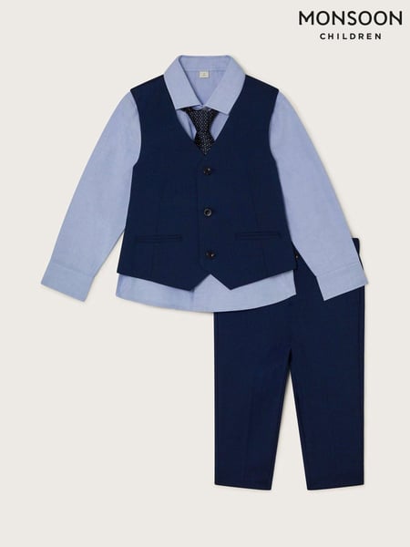 Monsoon Blue Adam 4 Piece Suit with Tie (N27527) | € 117 - € 140