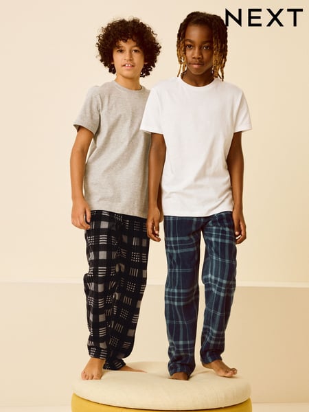 Blue/Black Check Fleece Pyjama Bottoms 2 Pack (3-16yrs) (N27789) | € 14 - € 21
