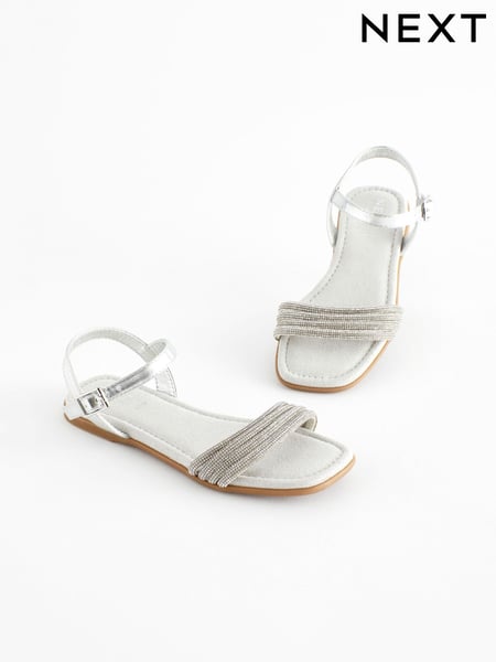 Silver Glitter Occasion Sandals (N31139) | € 26 - € 35
