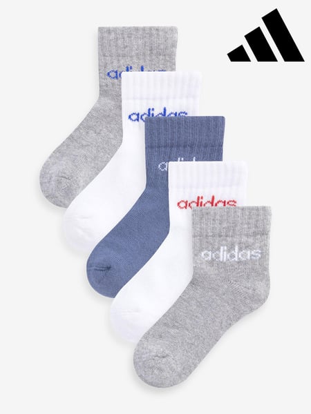 adidas White Kids Linear Ankle Socks 5 Pairs (N32594) | € 16