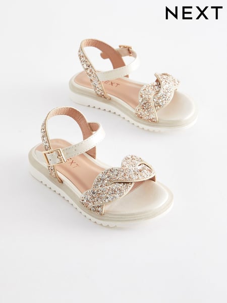 Ivory Cream Glitter Occasion Sandals (N32960) | € 24 - € 33