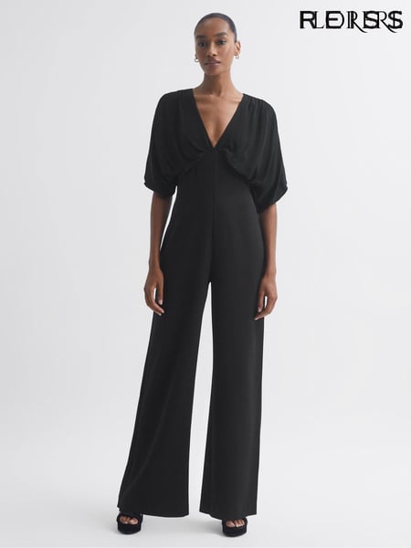 Florere Plunge Neck Wide Leg Jumpsuit (N33322) | € 387