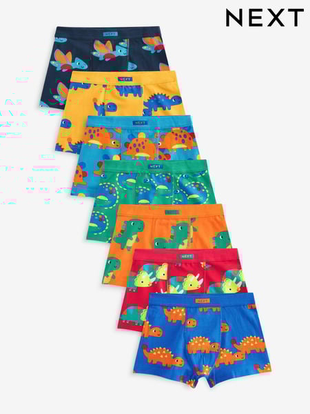 Dinosaur Print Soft Waistband Trunks 7 Pack (1.5-10yrs) (N34006) | € 27 - € 28