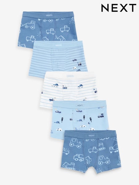 Blue Transport Soft Waistband Trunks 5 Pack (2-16yrs) (N34009) | € 20 - € 23