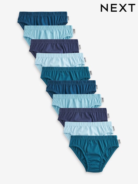Blue Tonal 100% Cotton Briefs 10 Pack (1.5-16yrs) (N34154) | € 14 - € 18
