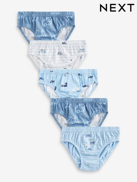 Blue Vehicle Print 100% Cotton Briefs 5 Pack (1.5-10yrs) (N34155) | € 11 - € 13