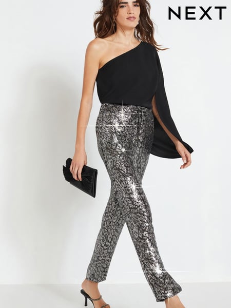 Silver Leopard Sequin Cargo Trousers (N34841) | € 12